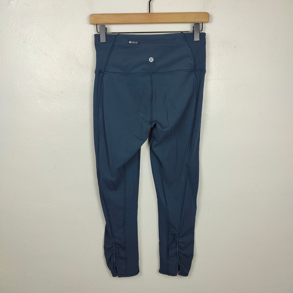 Lululemon On Your Mark Crop Leggings Womens 6 23" Nocturnal Teal Luxtreme Yoga - Picture 8 of 10